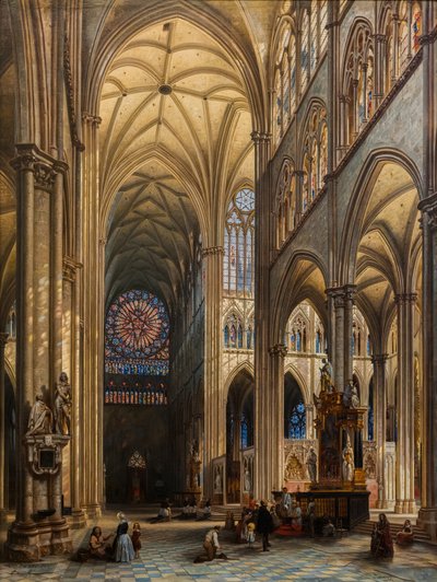 Interior of the Cathedral of Amiens by Jules Victor Genisson